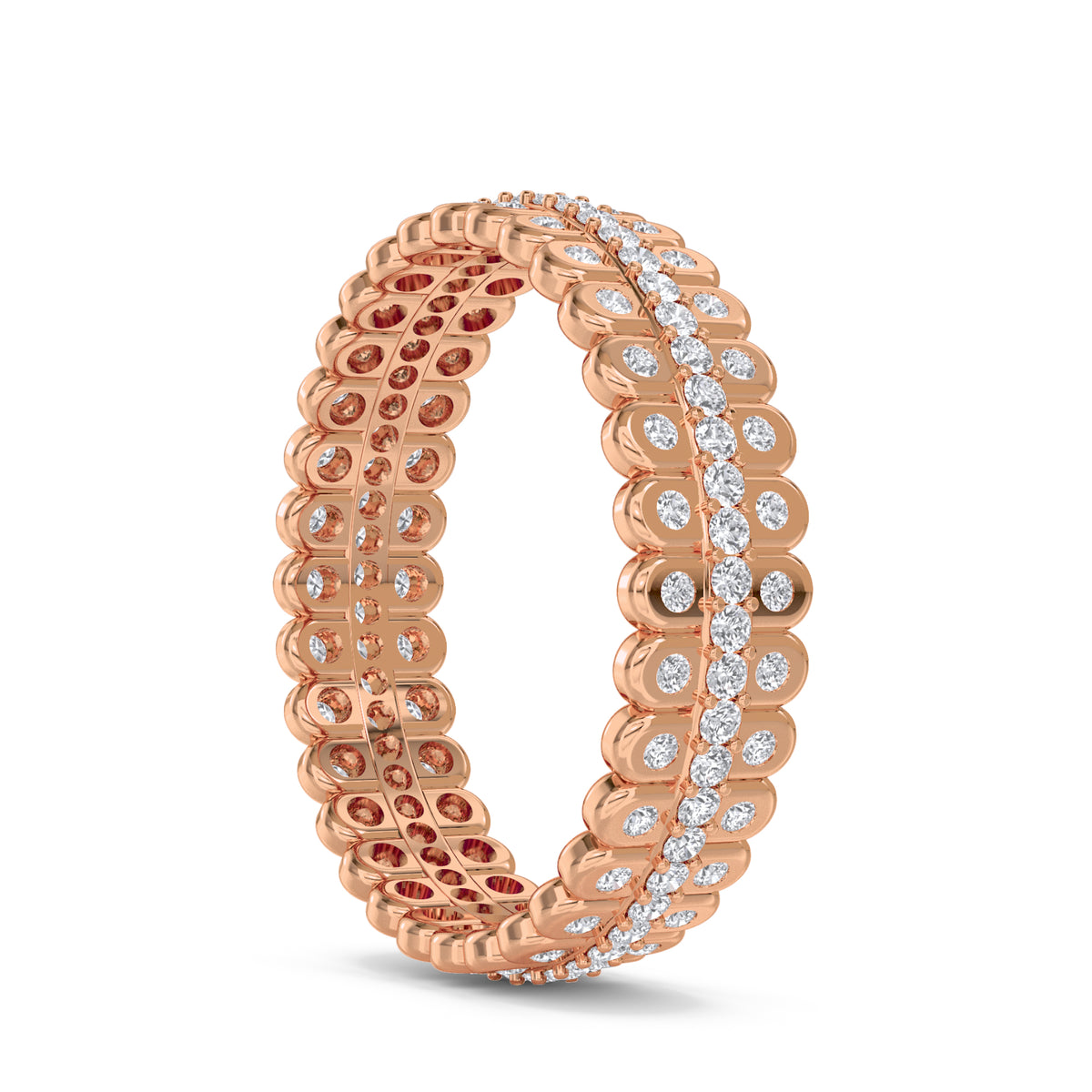 Scalloped Pave Eternity Men's Band