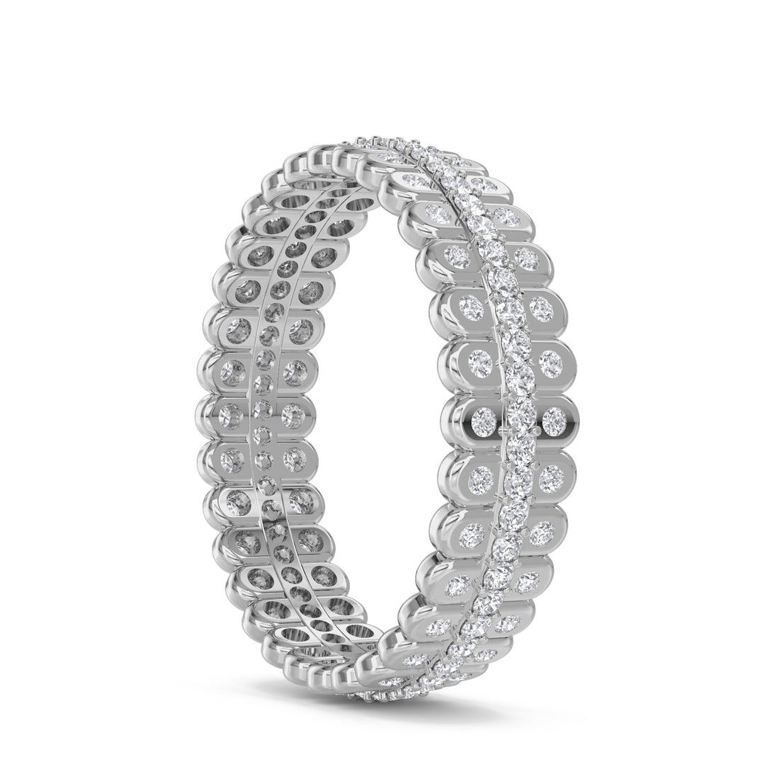 Scalloped Pave Eternity Men's Band