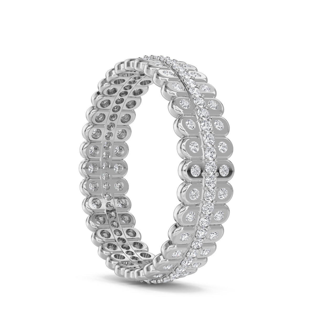 Scalloped Pave Eternity Men's Band
