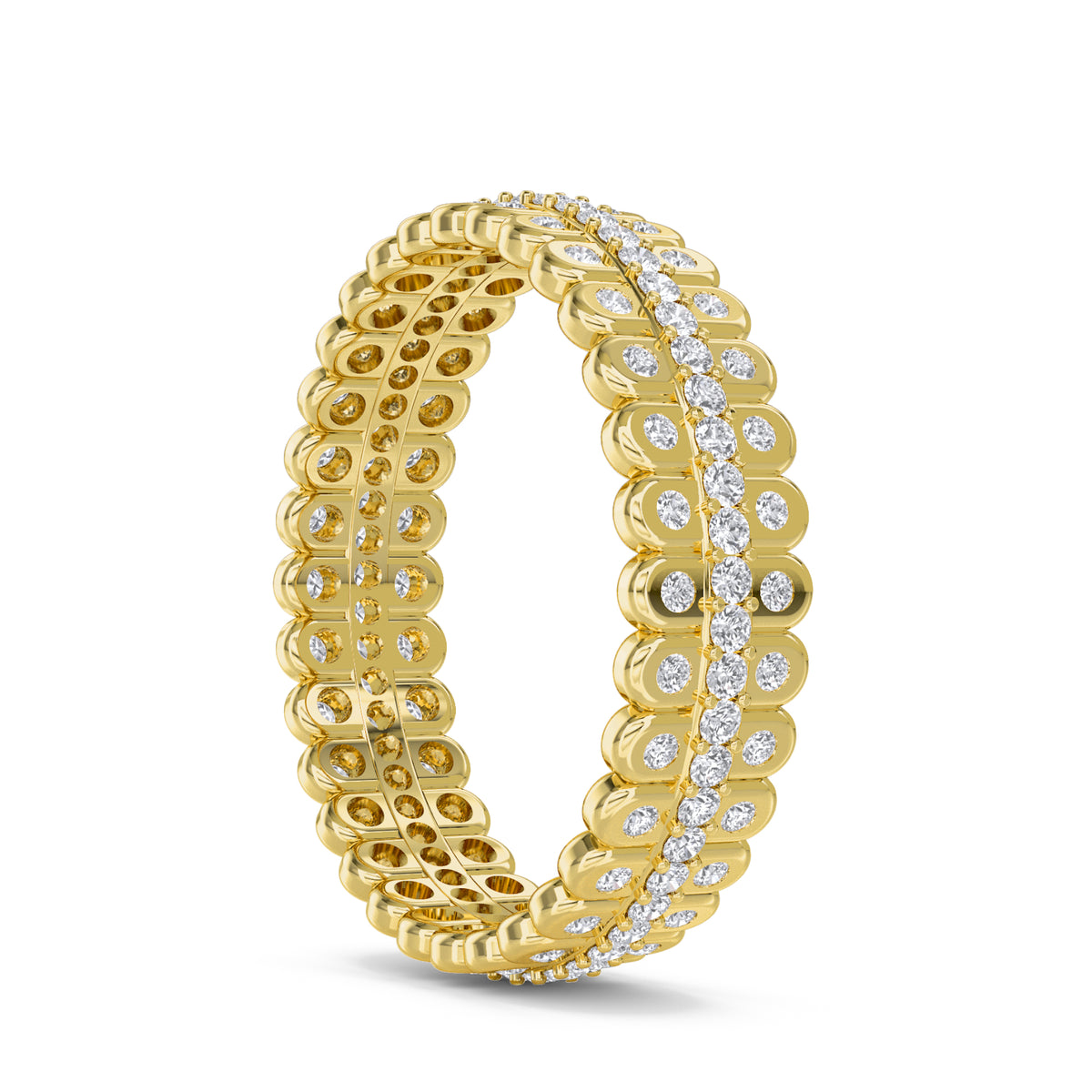 Scalloped Pave Eternity Men's Band