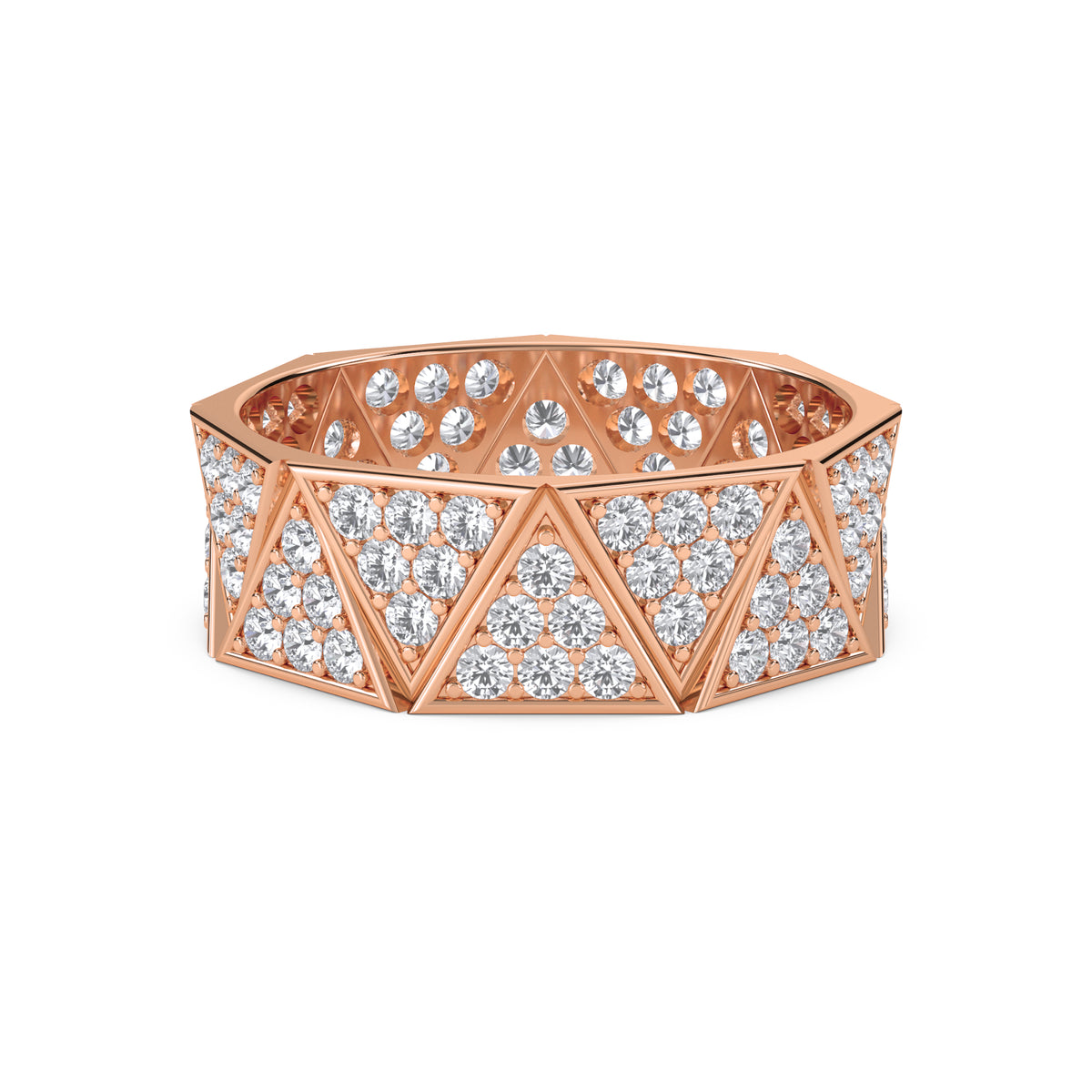 Triangle Pave Faceted Men's Band