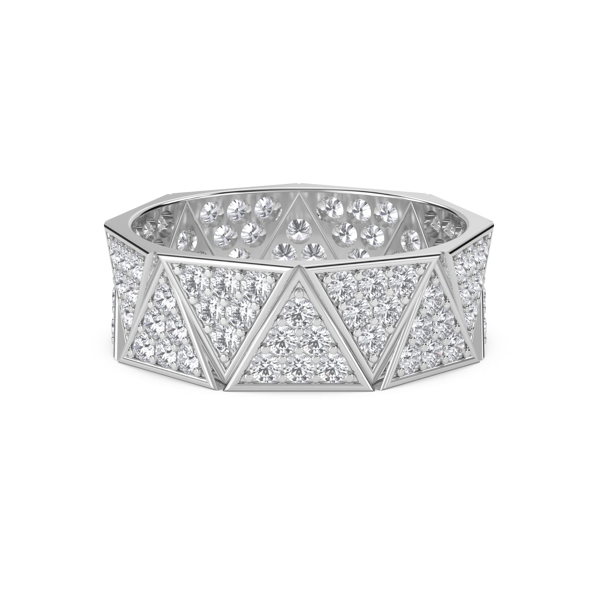Triangle Pave Faceted Men's Band