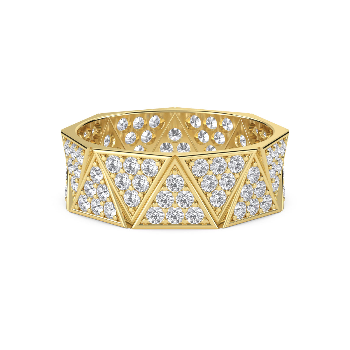 Triangle Pave Faceted Men's Band