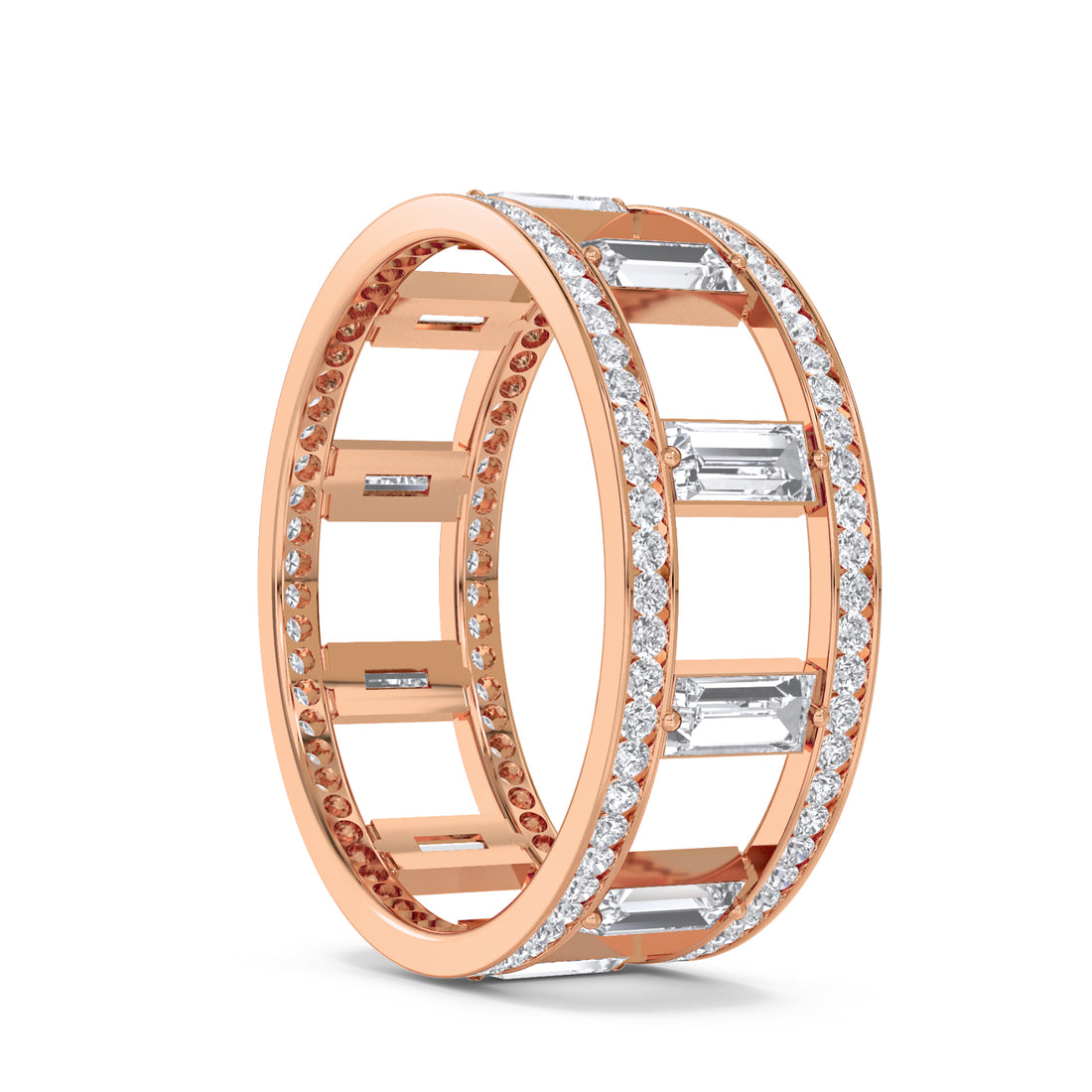 Baguette Bar Pave Men's Band