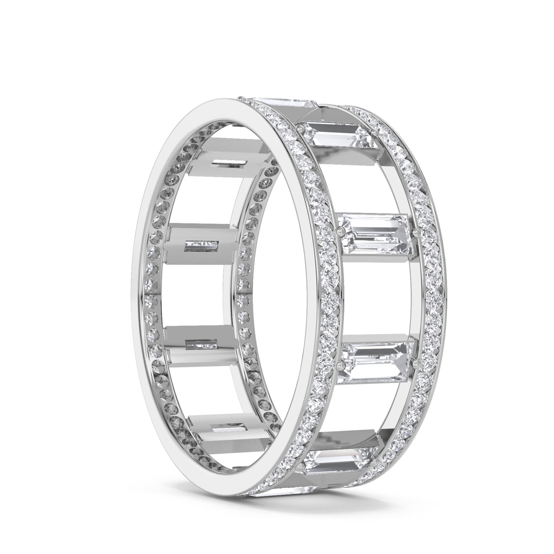 Baguette Bar Pave Men's Band