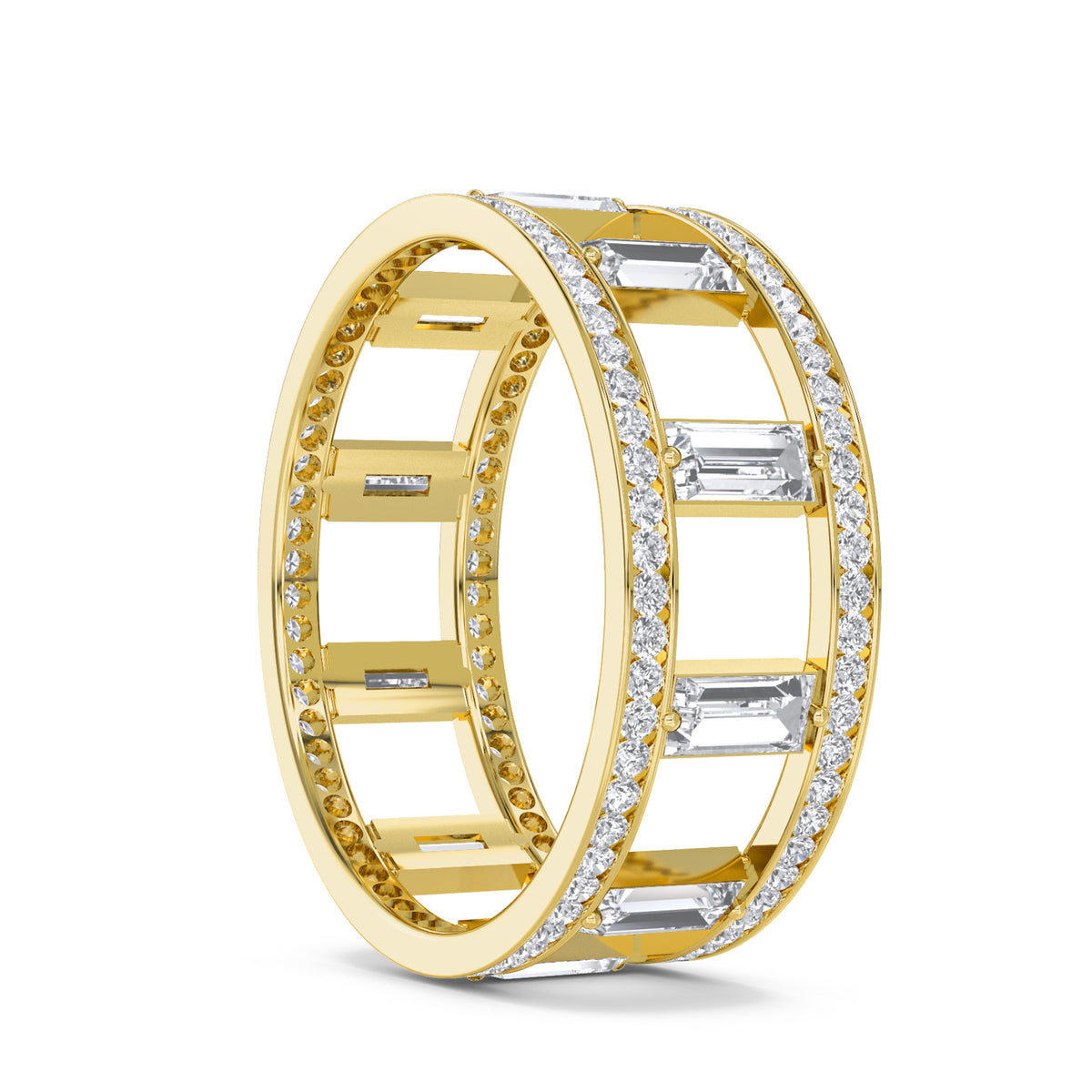 Baguette Bar Pave Men's Band