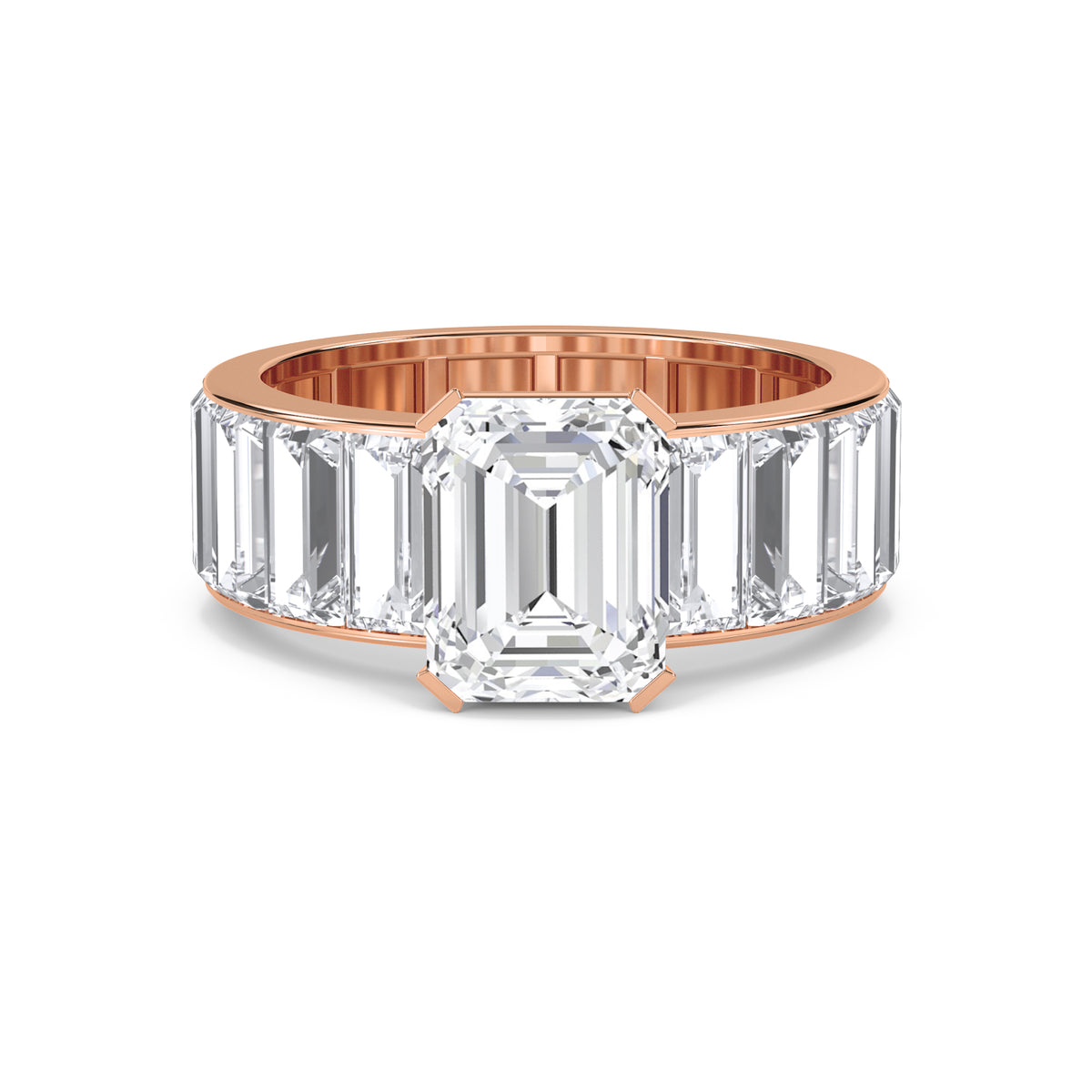 Emerald Baguette Statement Men's Ring