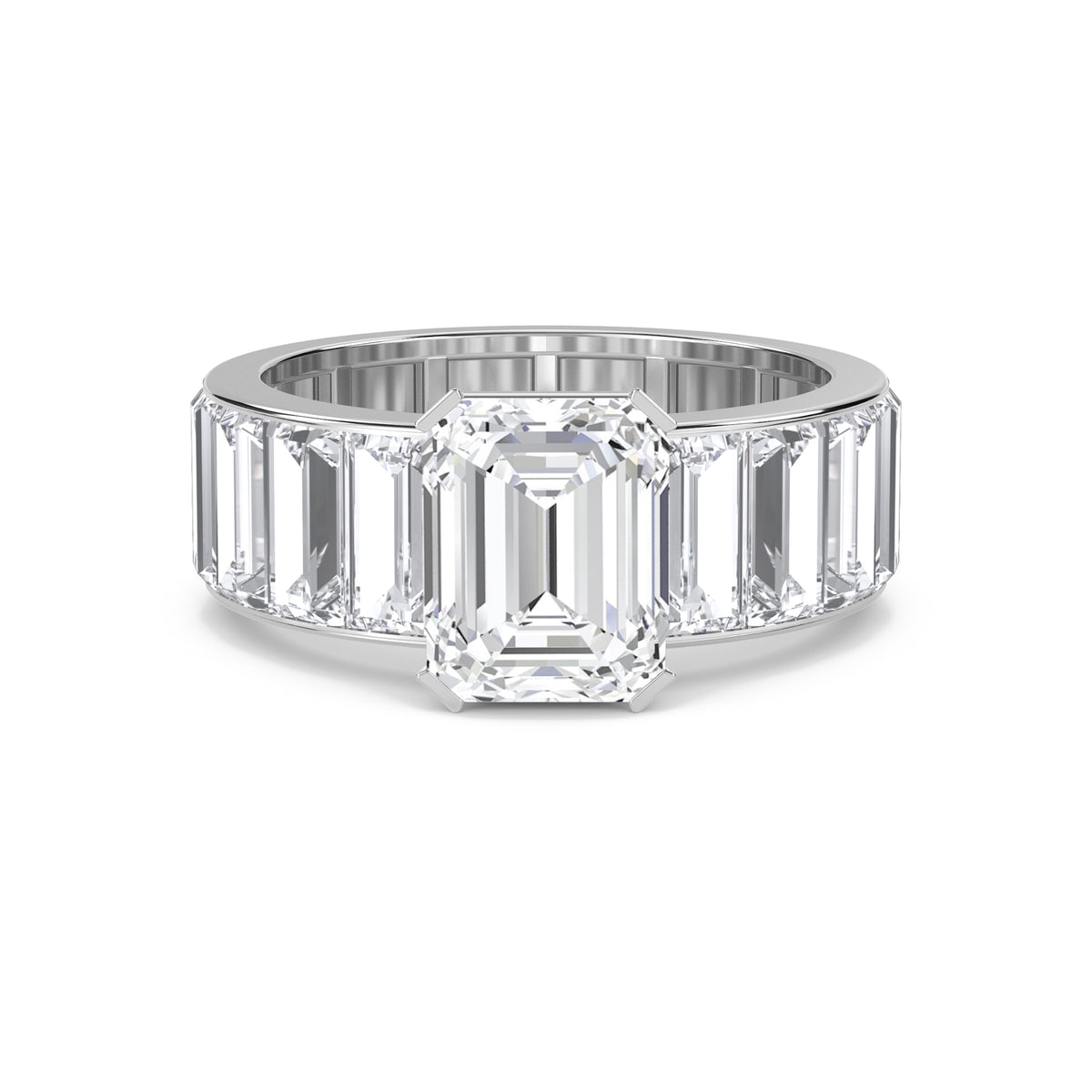 Emerald Baguette Statement Men's Ring