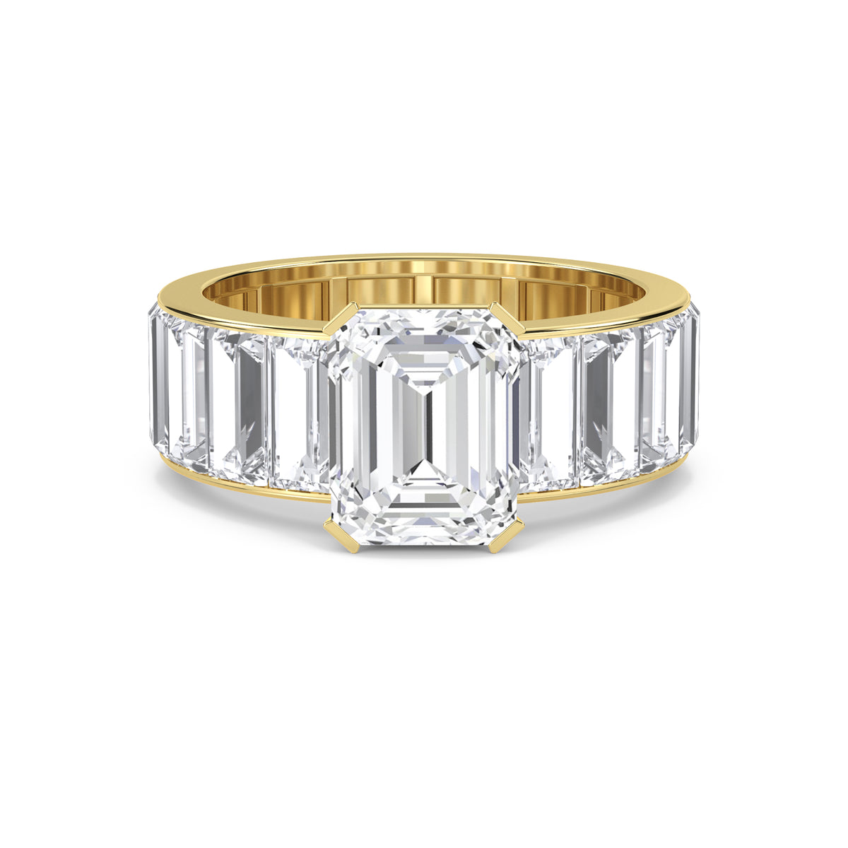 Emerald Baguette Statement Men's Ring