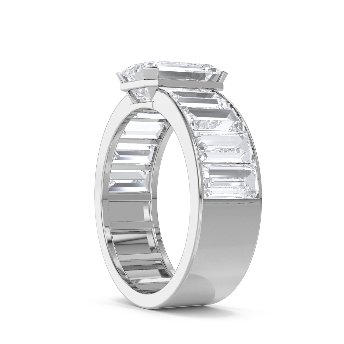 Emerald Baguette Statement Men's Ring