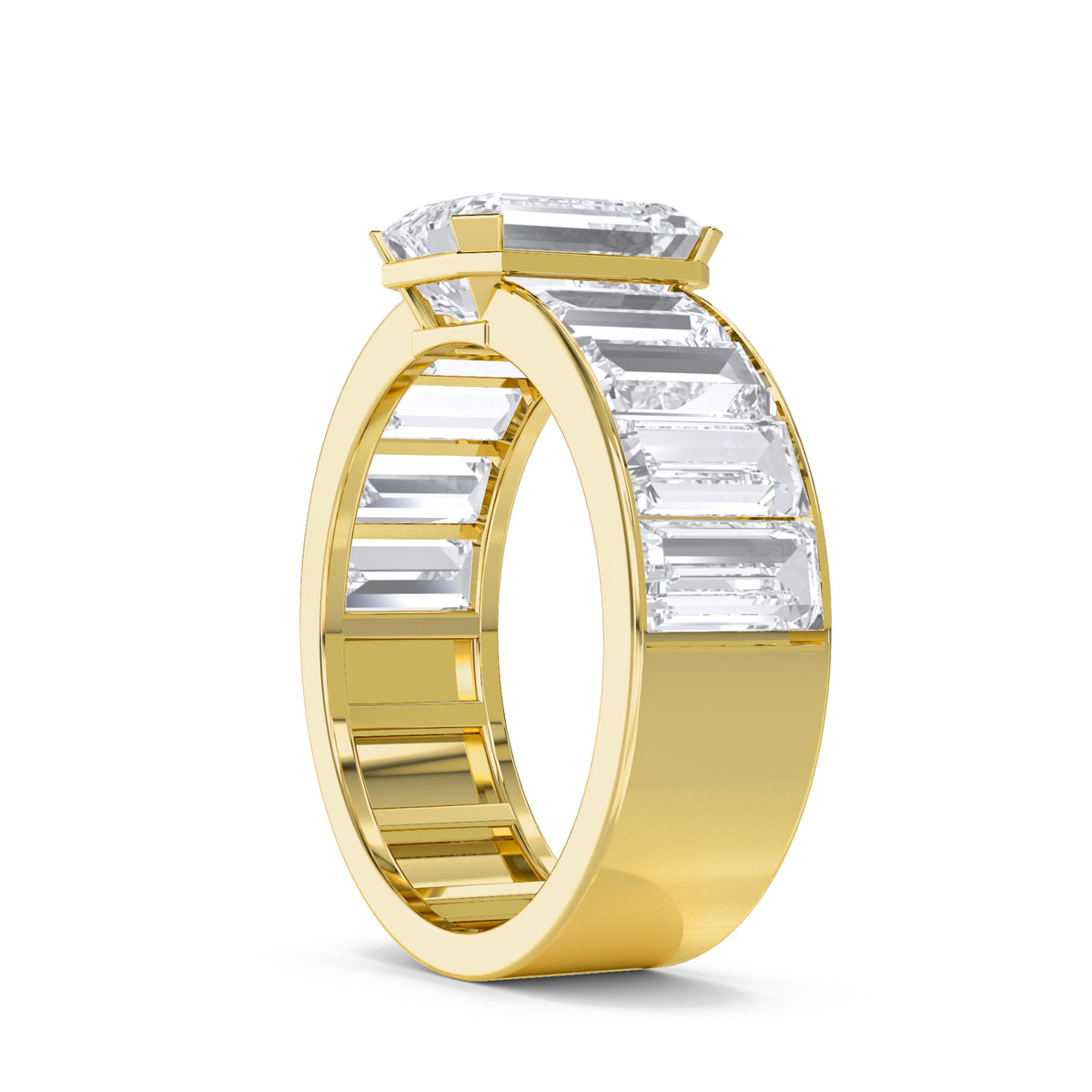 Emerald Baguette Statement Men's Ring