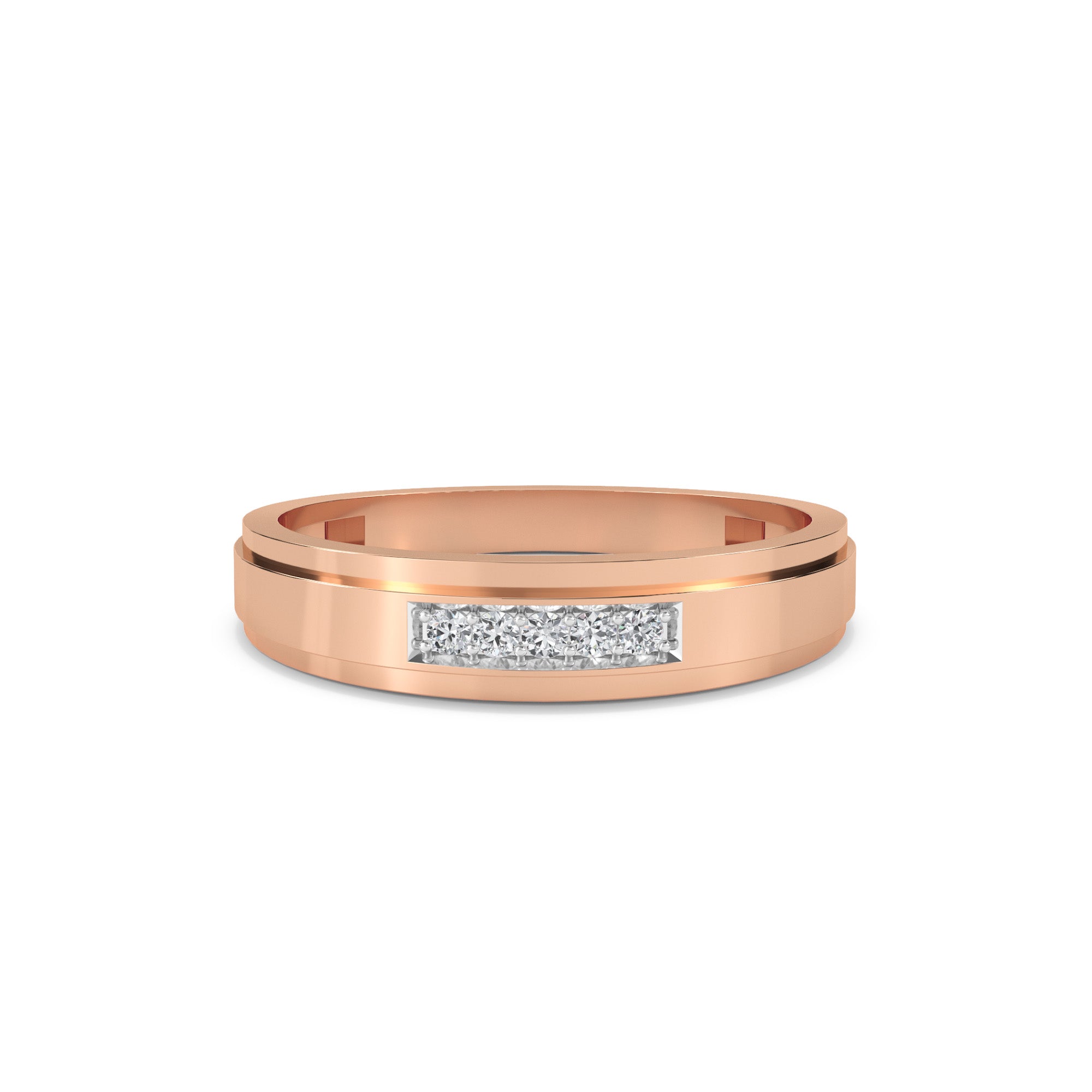Elegant Round Diamond Mens Ring