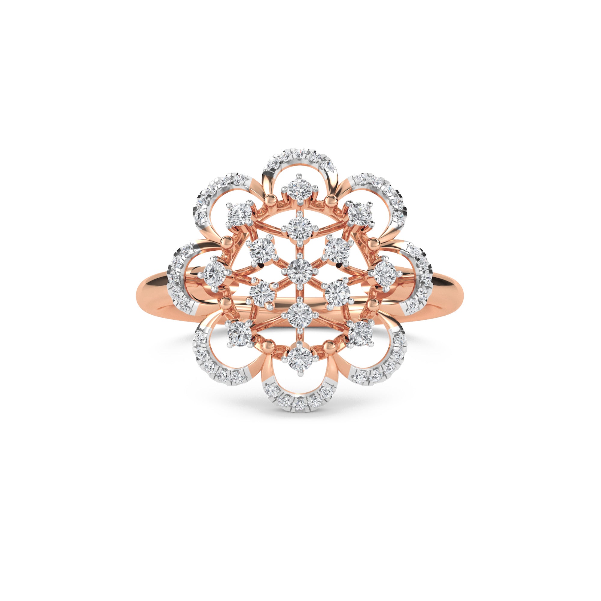 Exquisite Vintage Lab Grown Diamond Flower Ring