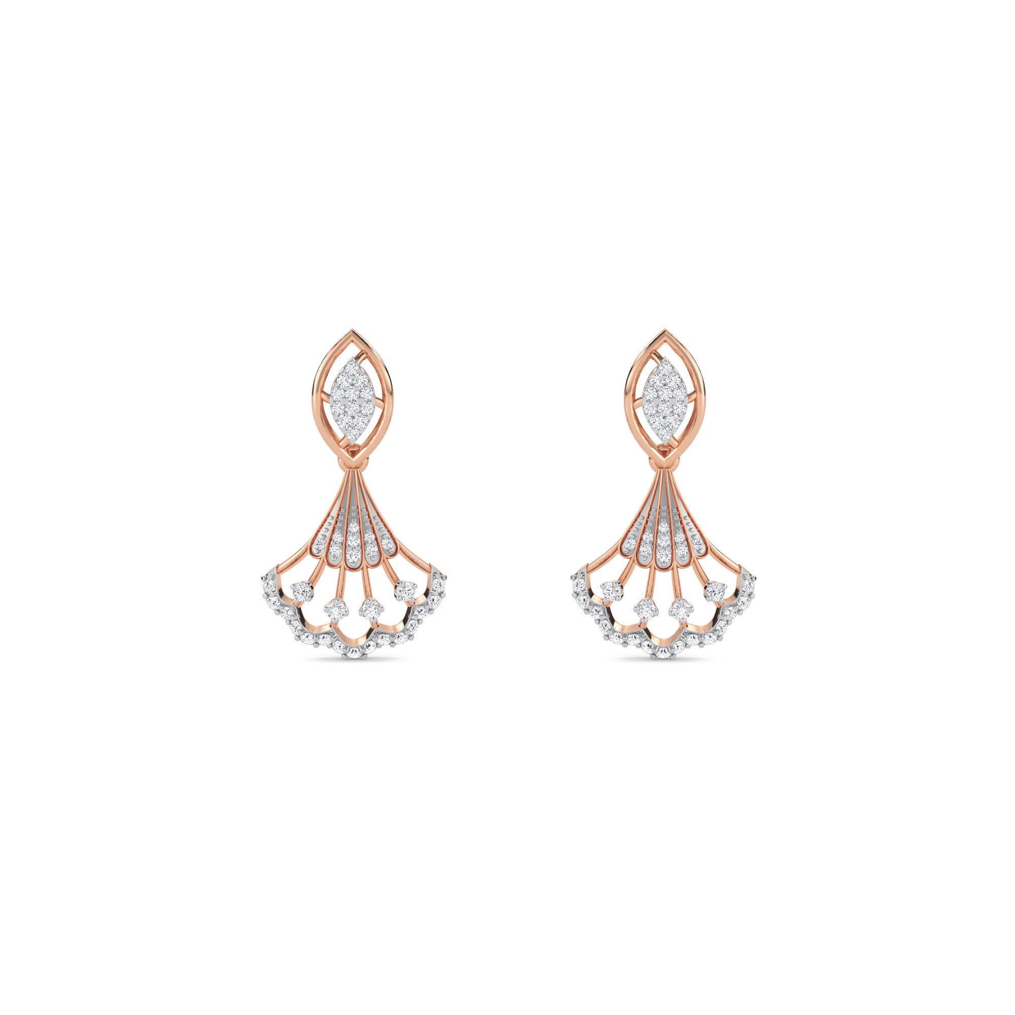 Gleaming Diamond Cluster Dangle Drop Earrings