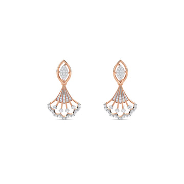 Gleaming Diamond Cluster Dangle Drop Earrings