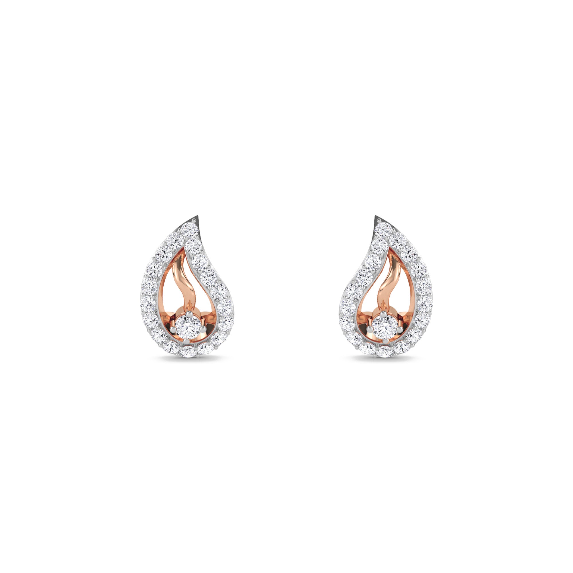 Fancy Leaf Style Diamond Studs