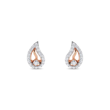 Fancy Leaf Style Diamond Studs