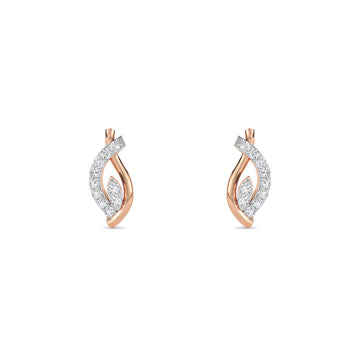 Artistic Round Diamond Stud Earrings