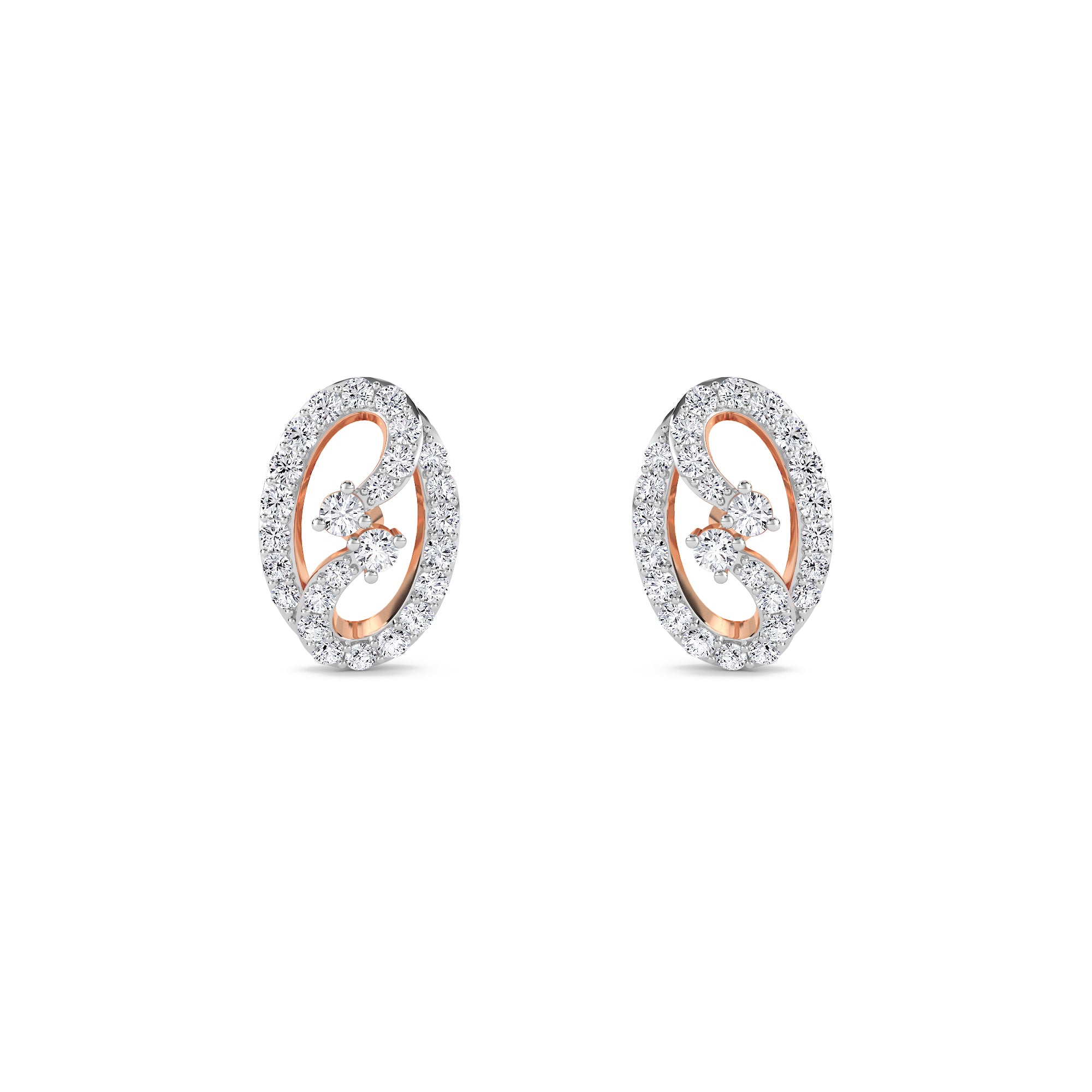 Dazzel Oval Shaped Diamond Dainty Studs