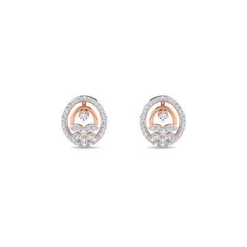 Stylish Round Diamond Swirl Grils Studs
