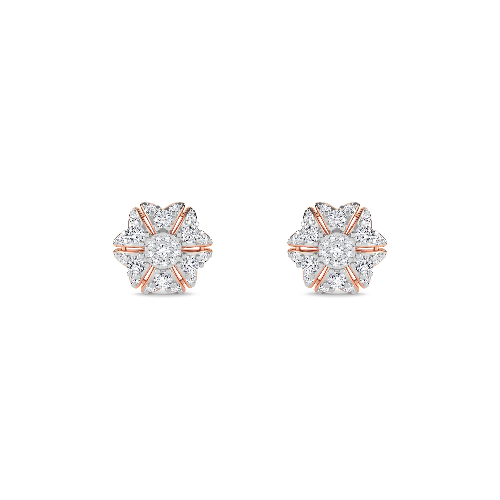 Diamond Cluster Flower Studs