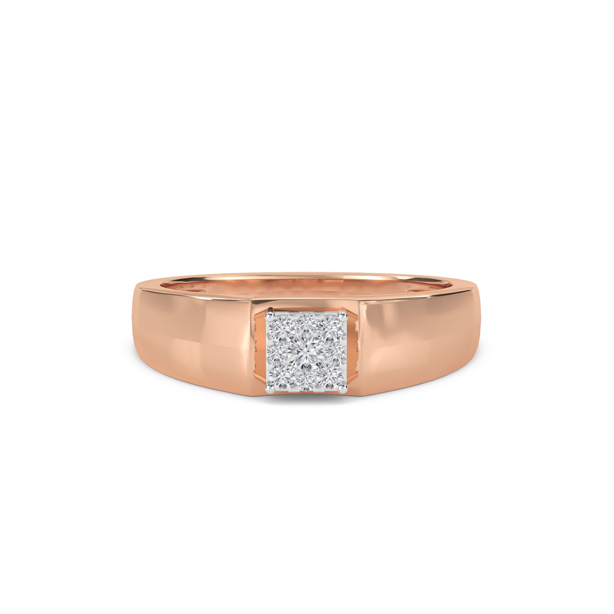 Diamond Cluster Solitaire Mens Ring