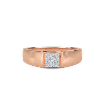 Diamond Cluster Solitaire Mens Ring