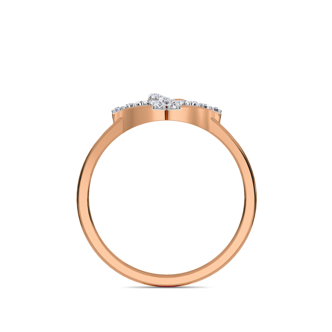 Fashionable Leaf Style Diamond & Gold Ring