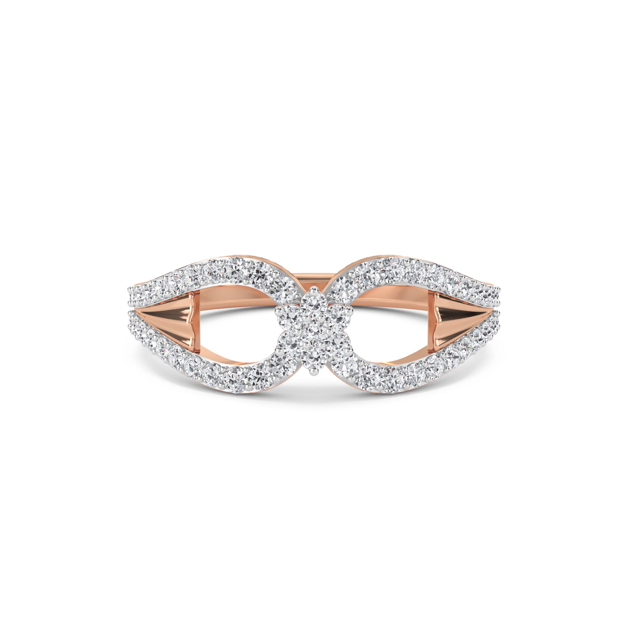 Infinity Shape Round Lab Grown Diamond Ring