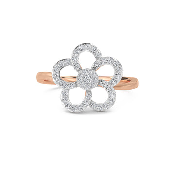Open Flower Style Lab Grown Diamond Ring