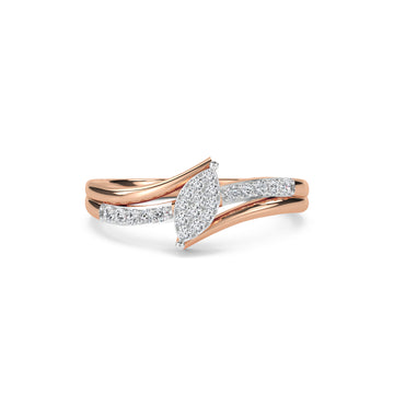 Marquise Shape Diamond Cluster East West Ring