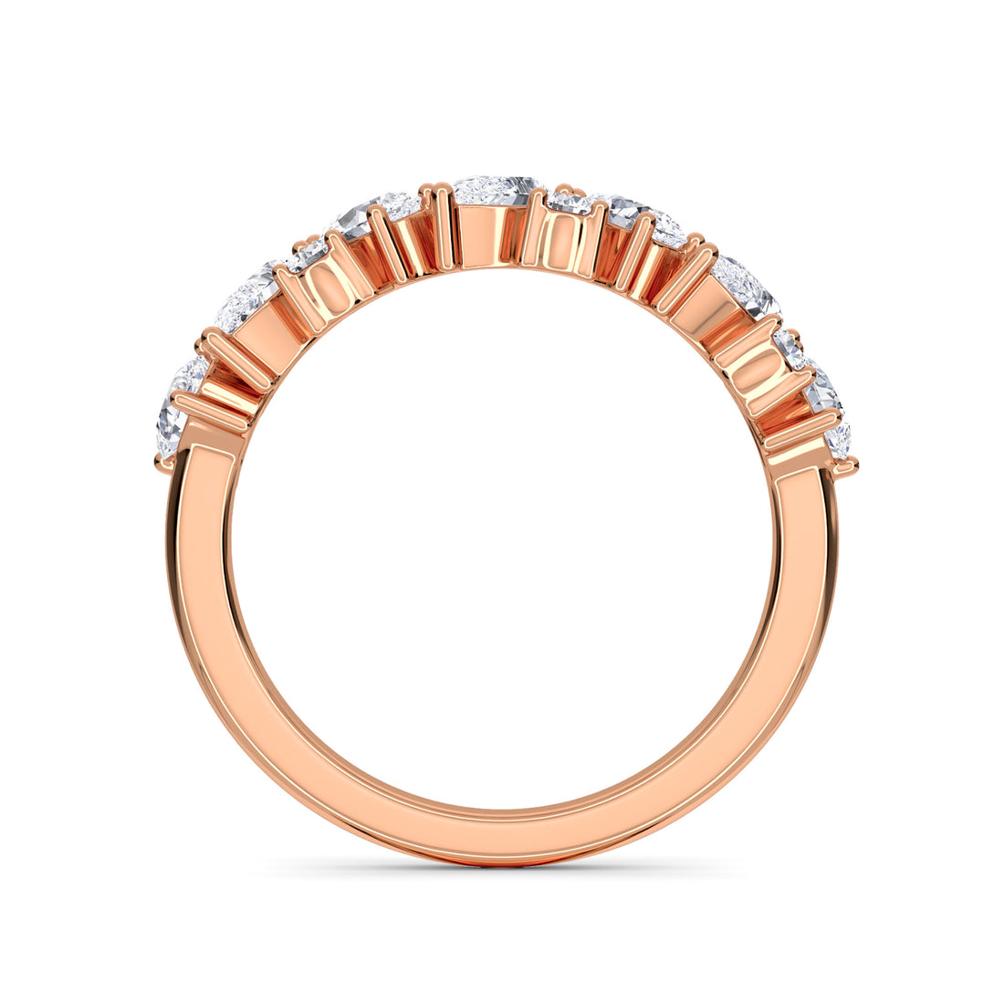 Dazzle Round & Pear Diamond Wedding Band