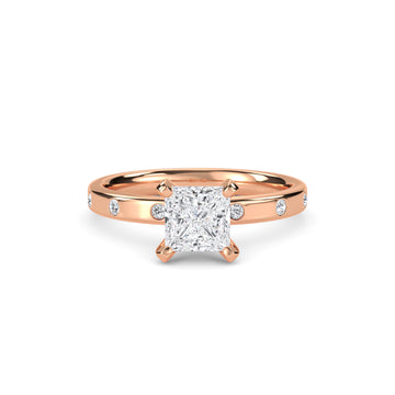 Charming Four Prong Princess Lab Grown Diamond Ring