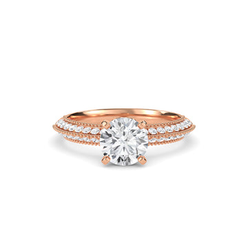 Exquisite Round Diamond Milgrain Set Ring