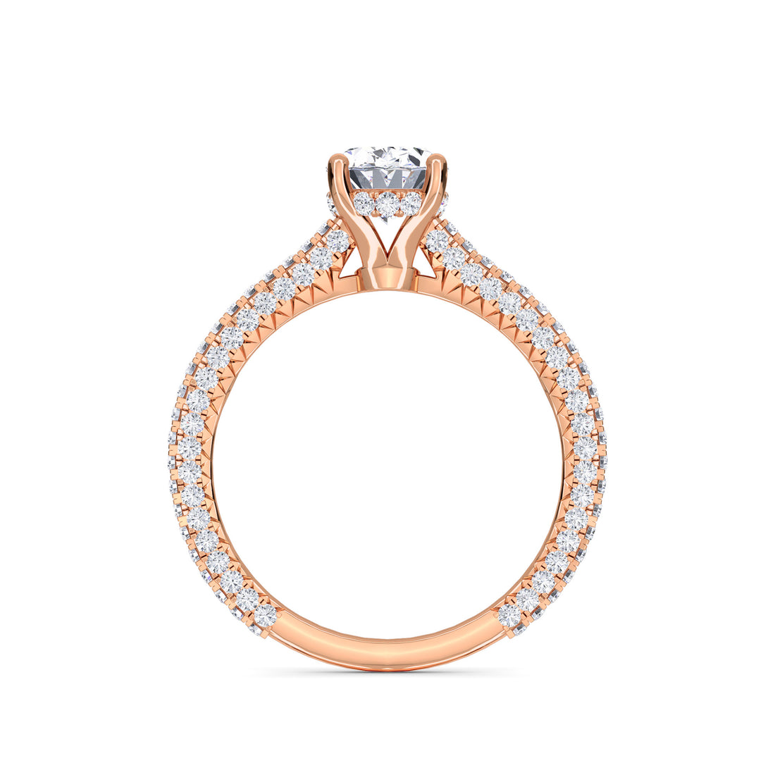 Oval Cut Pave Lab Grown Diamond Wedding Ring