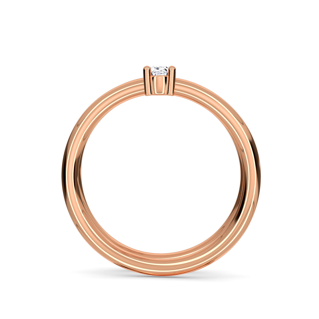 Stylish Oval & Emerald & Pear Diamond Spiral Gold Band