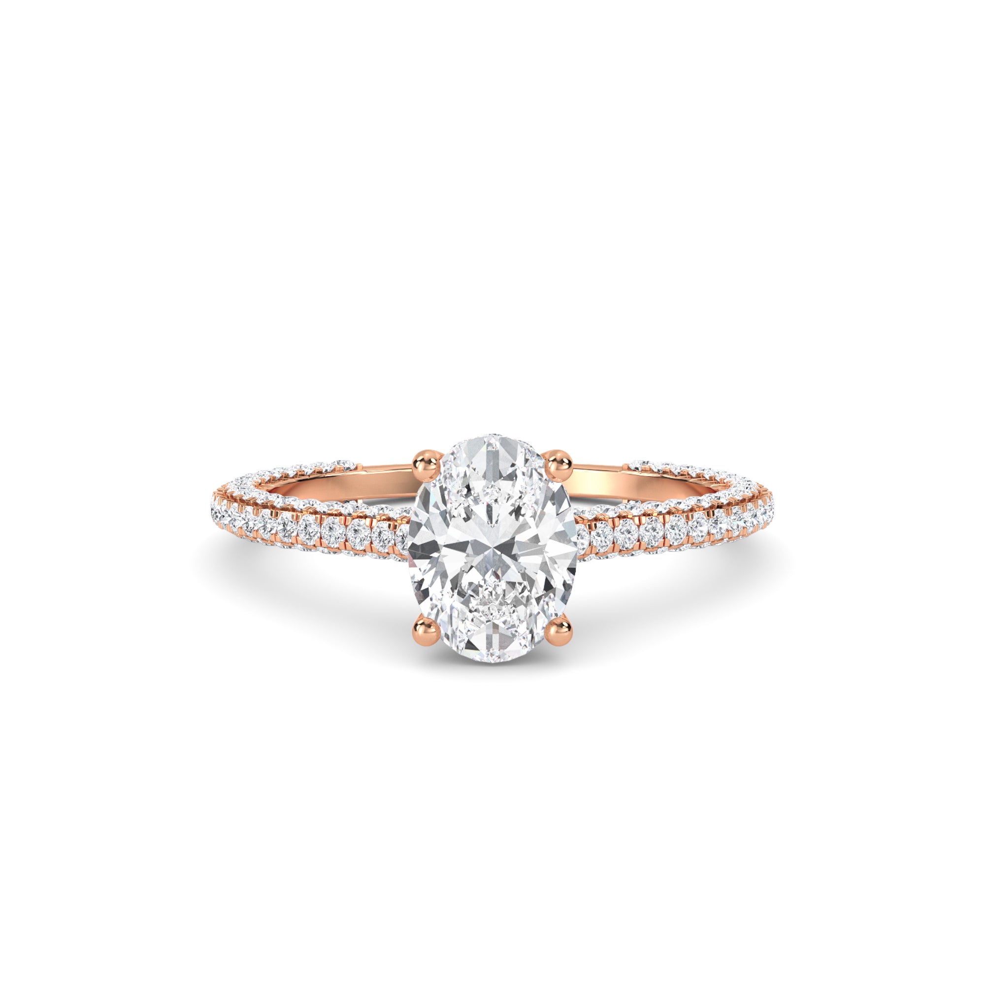 Oval Cut Pave Lab Grown Diamond Wedding Ring