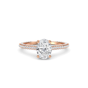 Oval Cut Pave Lab Grown Diamond Wedding Ring
