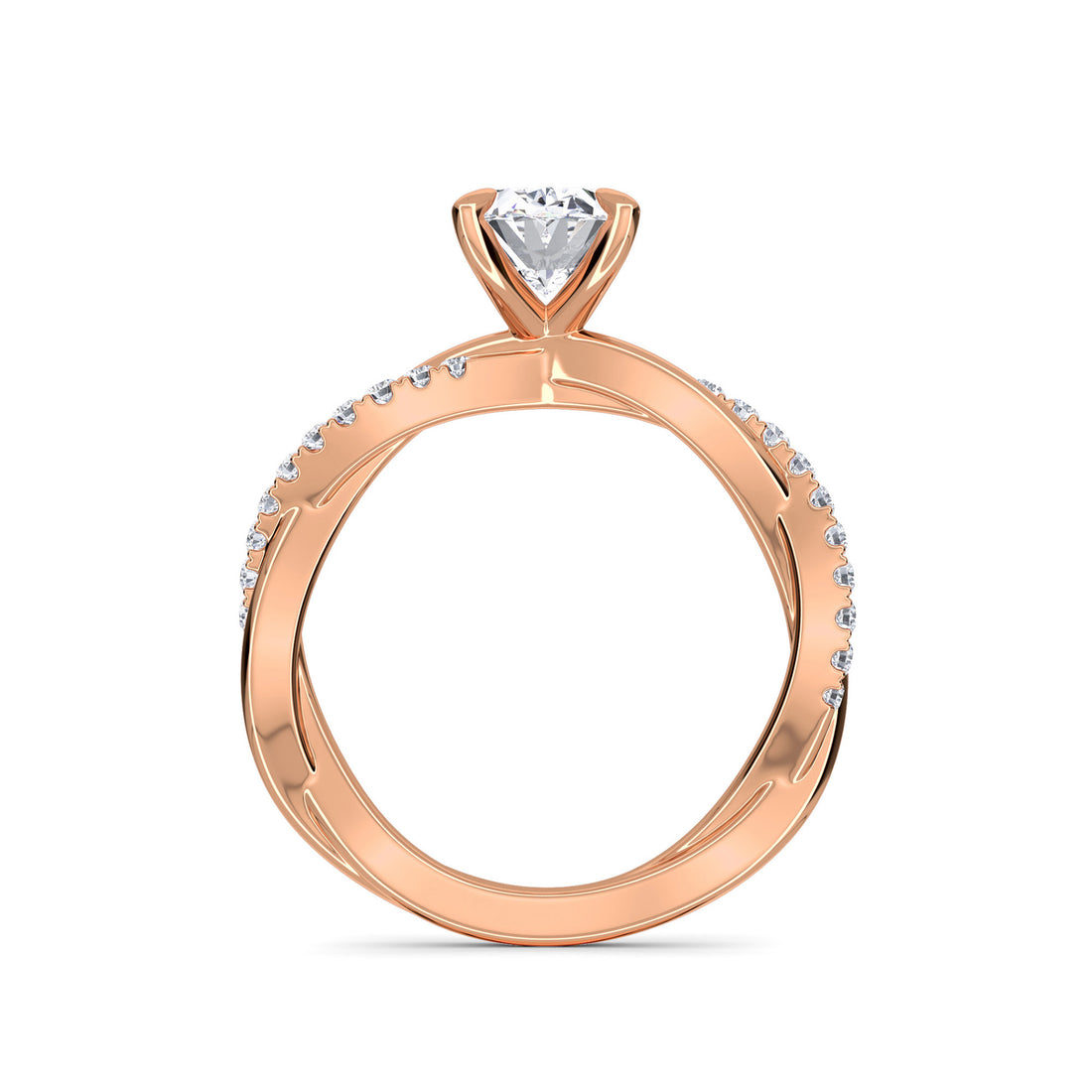 Oval Cut Twisty Band Art Deco Ring For Bridal