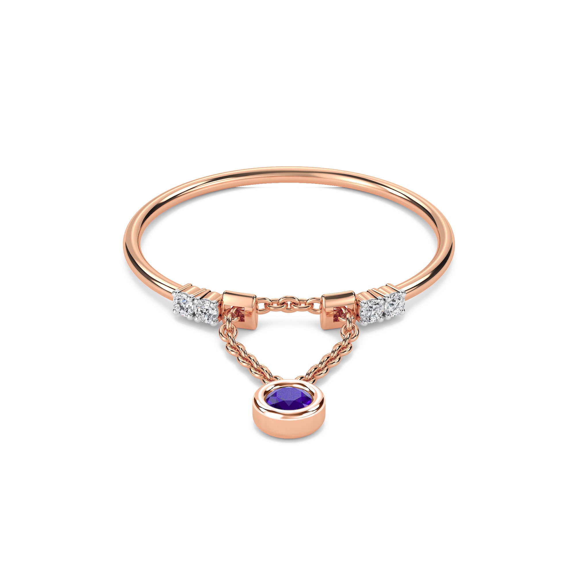 Glamorous Chain Link Diamond Ring