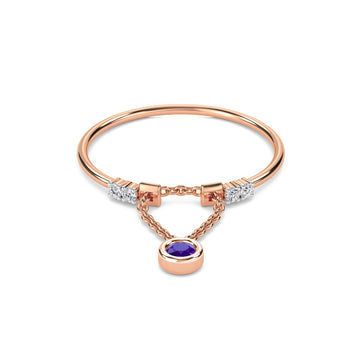 Glamorous Chain Link Diamond Ring