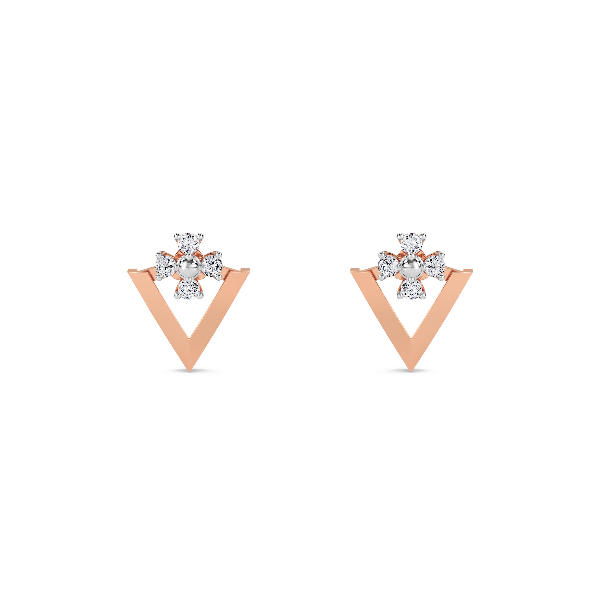Classy Triangles Diamond Stud Earrings