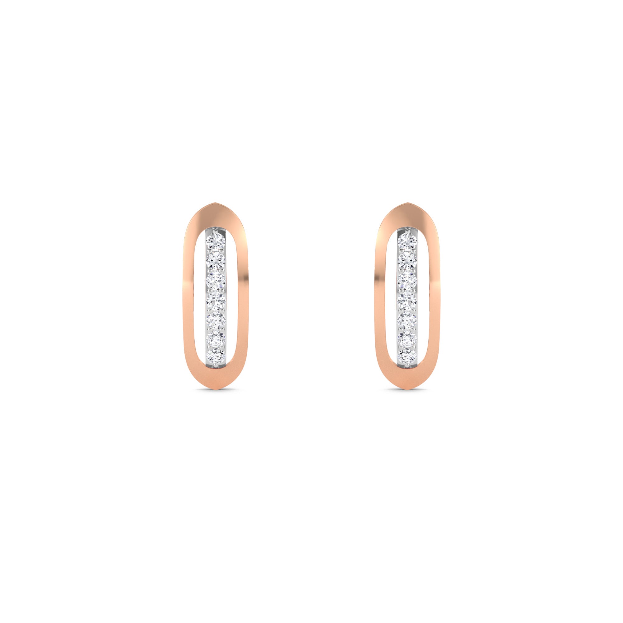 Stackable Diamond Bar Studs Earrings