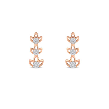 Designer Trio Step Leaf Style Bar Earrings