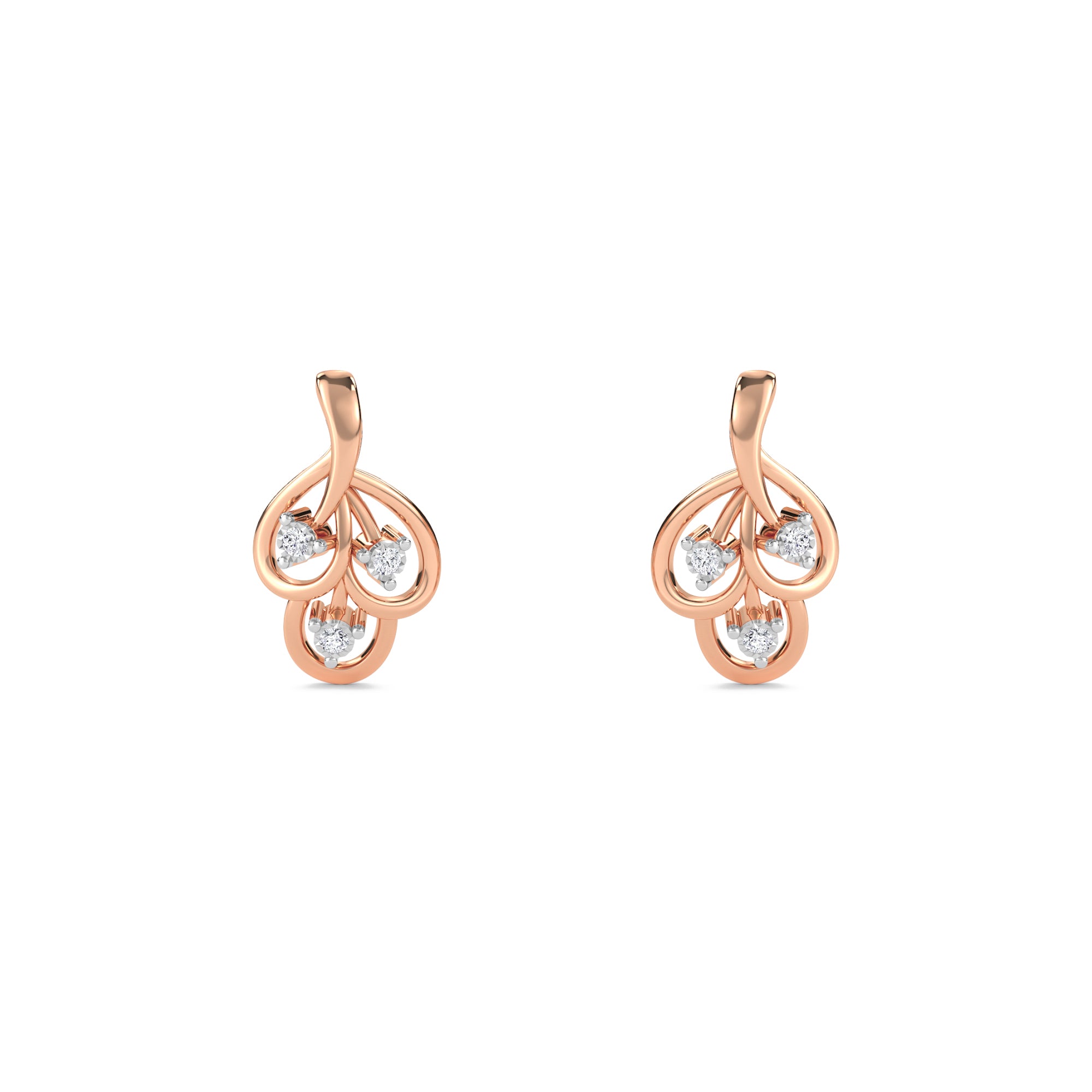 Unique Leaf Style Diamond Daily Wear Earrings