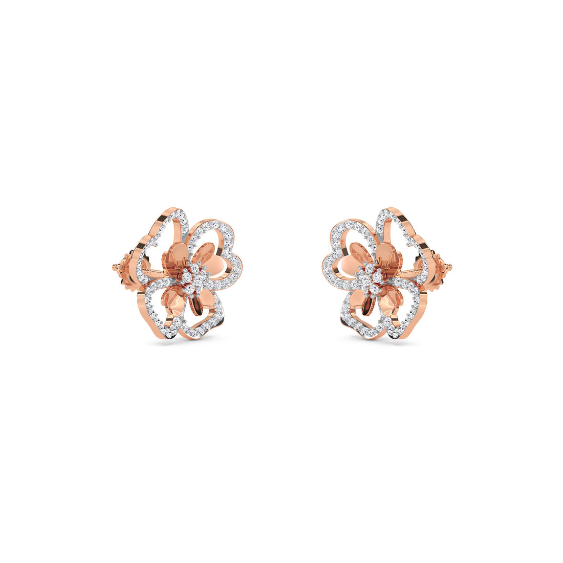 Lab Grown Diamond Flower Style Elegant Earrinngs
