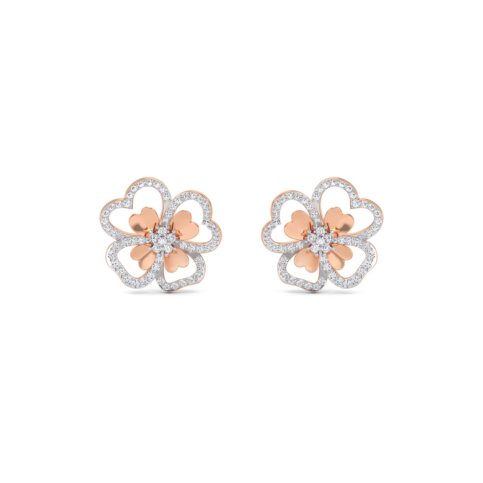 Lab Grown Diamond Flower Style Elegant Earrinngs