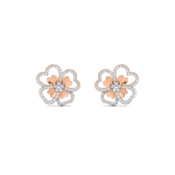 Lab Grown Diamond Flower Style Elegant Earrinngs