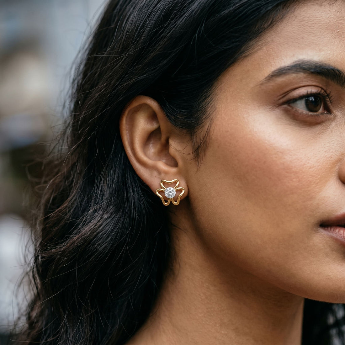 Latest Diamond Flower Style Studs