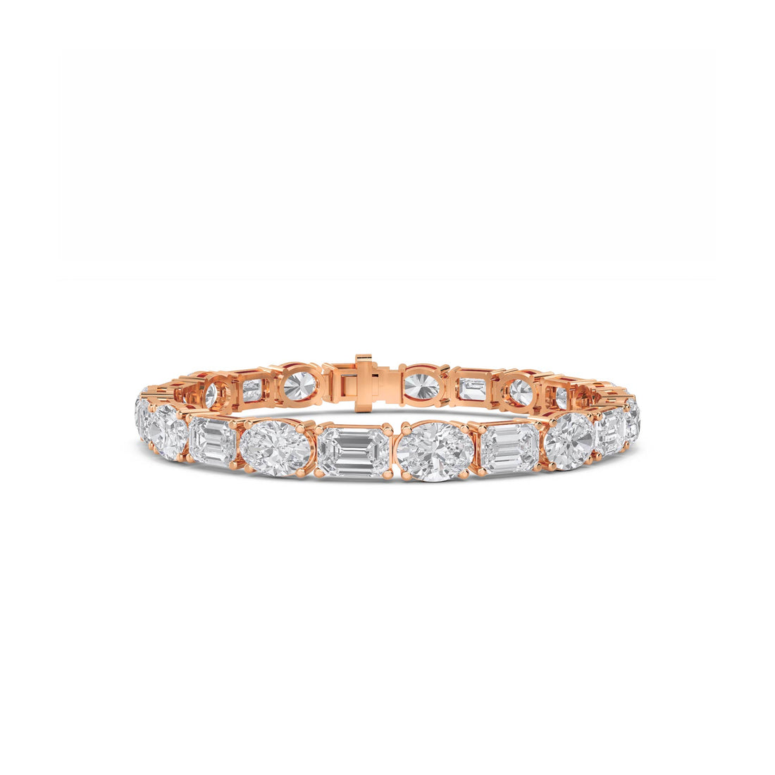 Oval & Emerald Cut Lab Grown Diamond Tennis Bracelet